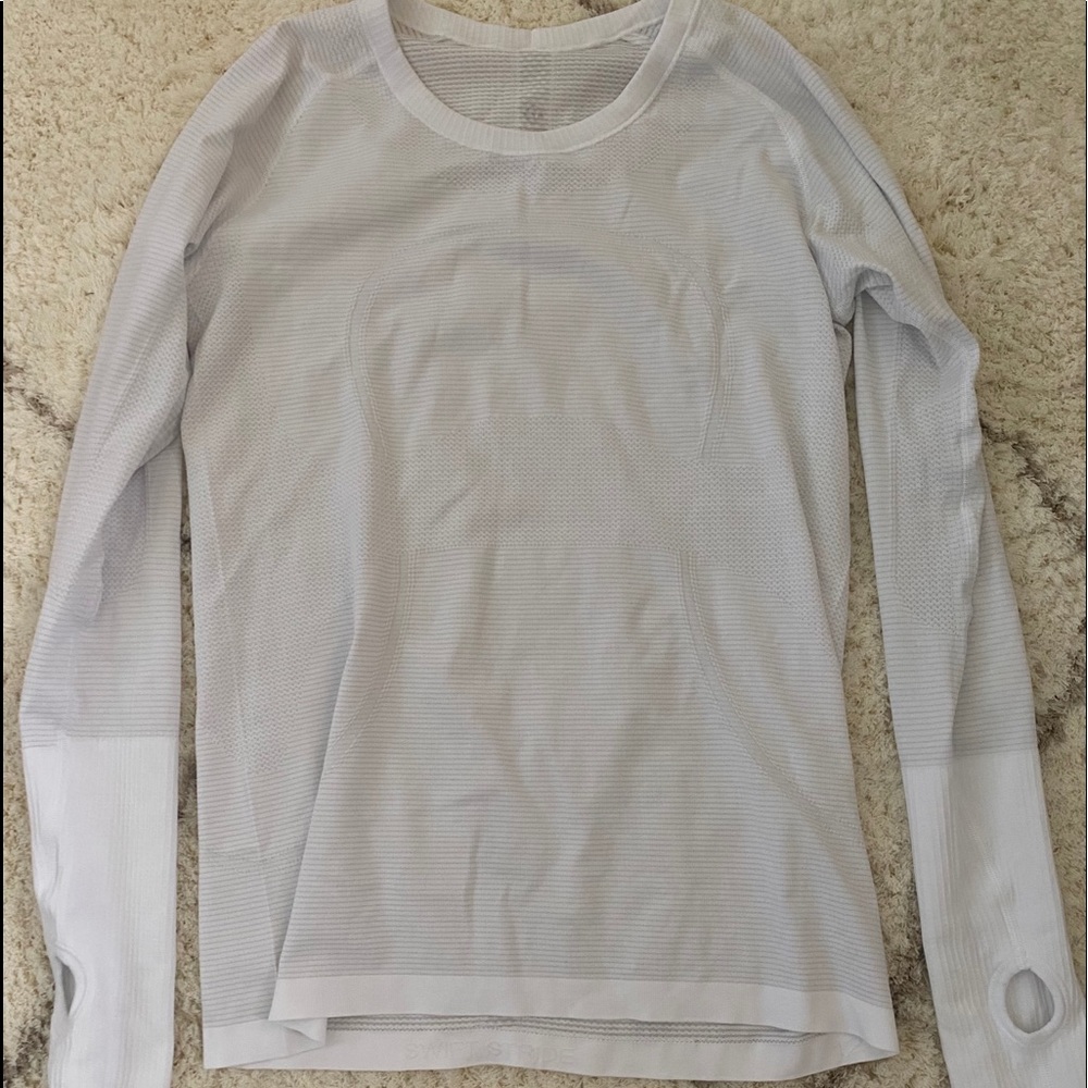 White Lululemon Swifly long sleeve